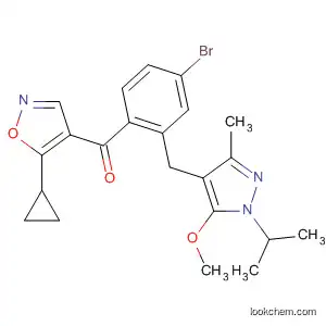 Molecular Structure of 827323-27-3 (Methanone,
[4-bromo-2-[[5-methoxy-3-methyl-1-(1-methylethyl)-1H-pyrazol-4-yl]meth
yl]phenyl](5-cyclopropyl-4-isoxazolyl)-)