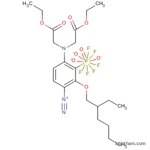 Molecular Structure of 827331-26-0 (Benzenediazonium,
4-[bis(2-ethoxy-2-oxoethyl)amino]-2-[(2-ethylhexyl)oxy]-,
hexafluorophosphate(1-))