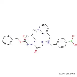 Molecular Structure of 827337-83-7 (Hydrazinecarboxylic acid,
2-[[[(4-boronophenyl)methylene](3-pyridinylmethyl)hydrazino]acetyl]-2-(2
-methylpropyl)-, 1-(phenylmethyl) ester)