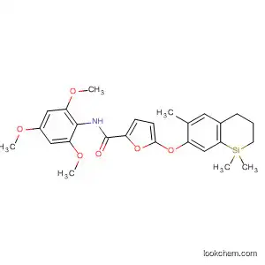 Molecular Structure of 827337-96-2 (2-Furancarboxamide,
5-[(1,2,3,4-tetrahydro-1,1,6-trimethyl-1-silanaphthalen-7-yl)oxy]-N-(2,4,6
-trimethoxyphenyl)-)