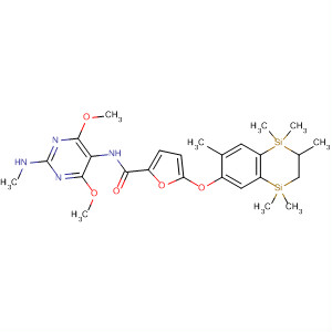 2-Furancarboxamide,  N-[4,6-dimethoxy-2-(methylamino)-5-pyrimidinyl]-5-[(1,2,3,4-tetrahydro-  1,1,2,4,4,7-hexamethyl-1,4-disilanaphthalen-6-yl)oxy]-