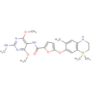 2-Furancarboxamide,  N-[4,6-dimethoxy-2-(methylamino)-5-pyrimidinyl]-5-[(1,2,3,4-tetrahydro-  4,4,7-trimethyl-1,4-benzazasilin-6-yl)oxy]-
