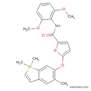 Molecular Structure of 827338-93-2 (2-Furancarboxamide,
N-(2,6-dimethoxyphenyl)-5-[(1,1,5-trimethyl-1H-1-silainden-6-yl)oxy]-)