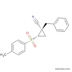 Molecular Structure of 827342-46-1 (Cyclopropanecarbonitrile,
2-[(4-methylphenyl)sulfonyl]-1-(phenylmethyl)-, (1S,2S)-)