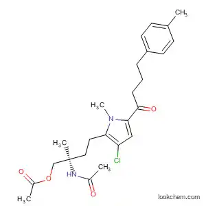Molecular Structure of 827344-07-0 (Acetamide,
N-[(1R)-1-[(acetyloxy)methyl]-3-[3-chloro-1-methyl-5-[4-(4-methylphenyl)
-1-oxobutyl]-1H-pyrrol-2-yl]-1-methylpropyl]-)