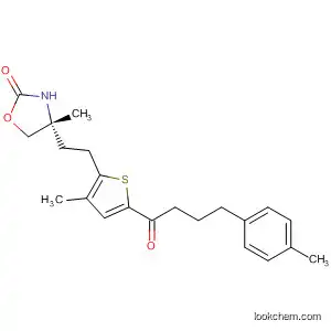 Molecular Structure of 827344-20-7 (2-Oxazolidinone,
4-methyl-4-[2-[3-methyl-5-[4-(4-methylphenyl)-1-oxobutyl]-2-thienyl]ethyl]
-, (4R)-)