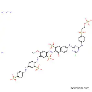 Molecular Structure of 827573-86-4 (2-Naphthalenesulfonic acid,
7-[[4-chloro-6-[[4-[[2-(sulfooxy)ethyl]sulfonyl]phenyl]amino]-1,3,5-triazin-2
-yl]amino]-4-hydroxy-3-[[5-methoxy-2-sulfo-4-[[2-sulfo-4-[(4-sulfophenyl)
azo]phenyl]azo]phenyl]azo]-, tetrasodium salt)