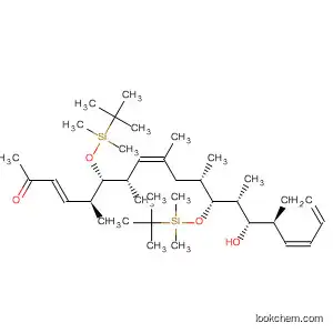Molecular Structure of 827603-13-4 (3,8,16,18-Nonadecatetraen-2-one,
6,12-bis[[(1,1-dimethylethyl)dimethylsilyl]oxy]-14-hydroxy-5,7,9,11,13,15
-hexamethyl-, (3E,5S,6S,7S,8Z,11S,12R,13R,14S,15S,16Z)-)