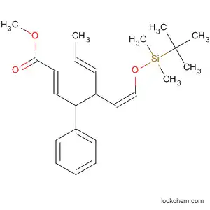 Molecular Structure of 827605-53-8 (2,6-Octadienoic acid,
5-[(1Z)-2-[[(1,1-dimethylethyl)dimethylsilyl]oxy]ethenyl]-4-phenyl-, methyl
ester, (2E,4R,5S,6E)-)