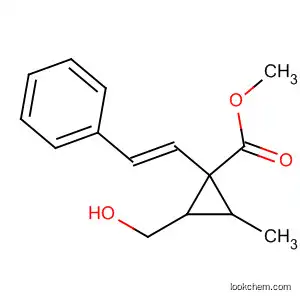 Molecular Structure of 827605-77-6 (Cyclopropanecarboxylic acid,
2-(hydroxymethyl)-3-methyl-1-[(1E)-2-phenylethenyl]-, methyl ester,
(1S,2S,3R)-)