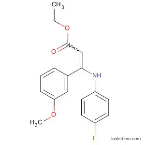 Molecular Structure of 828264-20-6 (2-Propenoic acid, 3-[(4-fluorophenyl)amino]-3-(3-methoxyphenyl)-, ethyl
ester)