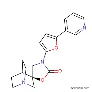 Molecular Structure of 828928-93-4 (Spiro[1-azabicyclo[2.2.2]octane-3,5'-oxazolidin]-2'-one,
3'-[5-(3-pyridinyl)-2-furanyl]-, (3R)-)