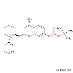 Molecular Structure of 828933-78-4 (Carbonic acid,
(2S,4S)-3,4-dihydro-4-methyl-2-[[(1R,2S)-2-phenylcyclohexyl]oxy]-2H-1-
benzopyran-7-yl 1,1-dimethylethyl ester, rel-)