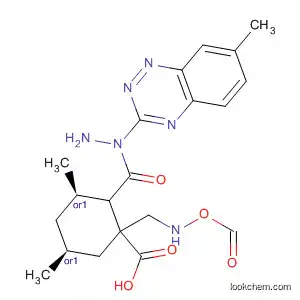 Molecular Structure of 828934-68-5 (Cyclohexanecarboxylic acid,
1-[(formylhydroxyamino)methyl]-3,5-dimethyl-,
2-(7-methyl-1,2,4-benzotriazin-3-yl)hydrazide, (3R,5S)-rel-)