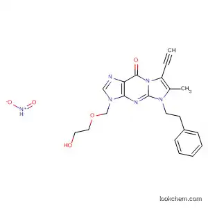 Molecular Structure of 828936-40-9 (9H-Imidazo[1,2-a]purin-9-one,
7-ethynyl-3,5-dihydro-3-[(2-hydroxyethoxy)methyl]-6-methyl-5-[2-(4-nitro
phenyl)ethyl]-)