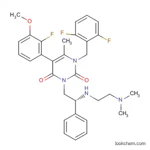 Molecular Structure of 830346-05-9 (2,4(1H,3H)-Pyrimidinedione,
1-[(2,6-difluorophenyl)methyl]-3-[(2R)-2-[[2-(dimethylamino)ethyl]amino]-
2-phenylethyl]-5-(2-fluoro-3-methoxyphenyl)-6-methyl-)