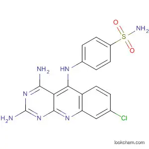 Molecular Structure of 830347-33-6 (Benzenesulfonamide,
4-[(2,4-diamino-8-chloropyrimido[4,5-b]quinolin-5-yl)amino]-)