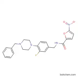 Molecular Structure of 831203-83-9 (2-Furancarboxamide,
N-[[3-fluoro-4-[4-(phenylmethyl)-1-piperazinyl]phenyl]methyl]-5-nitro-)