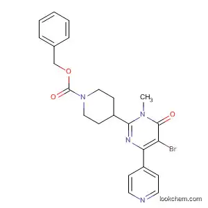 Molecular Structure of 831231-87-9 (1-Piperidinecarboxylic acid,
4-[5-bromo-1,6-dihydro-1-methyl-6-oxo-4-(4-pyridinyl)-2-pyrimidinyl]-,
phenylmethyl ester)