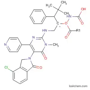 Molecular Structure of 831231-95-9 (Carbamic acid,
[(1S)-1-[[[5-(4-chloro-1,3-dihydro-1-oxo-2H-isoindol-2-yl)-1,6-dihydro-1-
methyl-6-oxo-4-(4-pyridinyl)-2-pyrimidinyl]amino]methyl]-2-phenylethyl]-,
1,1-dimethylethyl ester)
