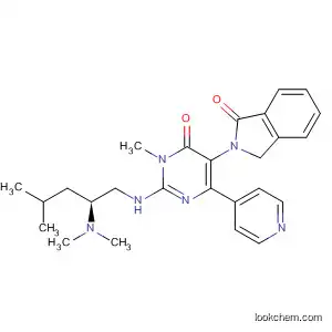 Molecular Structure of 831232-08-7 (1H-Isoindol-1-one,
2-[2-[[(2S)-2-(dimethylamino)-4-methylpentyl]amino]-1,6-dihydro-1-meth
yl-6-oxo-4-(4-pyridinyl)-5-pyrimidinyl]-2,3-dihydro-)