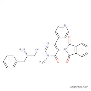 Molecular Structure of 831232-20-3 (1H-Isoindole-1,3(2H)-dione,
2-[2-[[(2S)-2-amino-3-phenylpropyl]amino]-1,6-dihydro-1-methyl-6-oxo-
4-(4-pyridinyl)-5-pyrimidinyl]-)