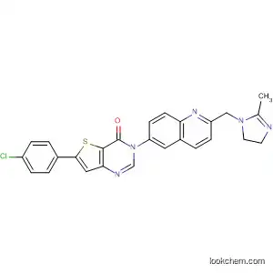 Molecular Structure of 832103-17-0 (Thieno[3,2-d]pyrimidin-4(3H)-one,
6-(4-chlorophenyl)-3-[2-[(4,5-dihydro-2-methyl-1H-imidazol-1-yl)methyl]-
6-quinolinyl]-)