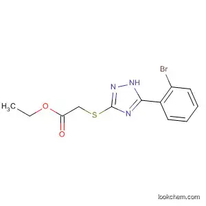 Molecular Structure of 832150-87-5 (Acetic acid, [[5-(2-bromophenyl)-1H-1,2,4-triazol-3-yl]thio]-, ethyl ester)