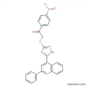 Molecular Structure of 832151-20-9 (Ethanone,
1-(4-nitrophenyl)-2-[[5-(2-phenyl-4-quinolinyl)-1H-1,2,4-triazol-3-yl]thio]-)