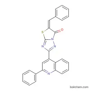 Molecular Structure of 832151-36-7 (Thiazolo[3,2-b][1,2,4]triazol-6(5H)-one,
5-(phenylmethylene)-2-(2-phenyl-4-quinolinyl)-, (5E)-)
