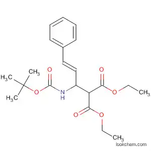 Molecular Structure of 832721-06-9 (Propanedioic acid,
[(2E)-1-[[(1,1-dimethylethoxy)carbonyl]amino]-3-phenyl-2-propenyl]-,
diethyl ester)