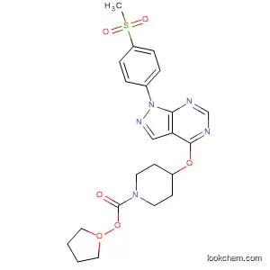 Molecular Structure of 832721-29-6 (1-Piperidinecarboxylic acid,
4-[[1-[4-(methylsulfonyl)phenyl]-1H-pyrazolo[3,4-d]pyrimidin-4-yl]oxy]-,
(3R)-tetrahydro-3-furanyl ester)