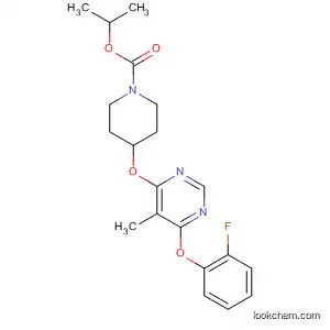 Molecular Structure of 832754-04-8 (1-Piperidinecarboxylic acid,
4-[[6-(2-fluorophenoxy)-5-methyl-4-pyrimidinyl]oxy]-, 1-methylethyl ester)
