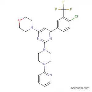 Molecular Structure of 833463-51-7 (Morpholine,
4-[6-[4-chloro-3-(trifluoromethyl)phenyl]-2-[4-(2-pyridinyl)-1-piperazinyl]-
4-pyrimidinyl]-)