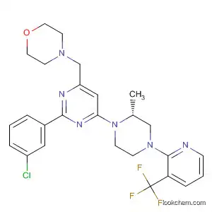 Molecular Structure of 833463-55-1 (Morpholine,
4-[[2-(3-chlorophenyl)-6-[(2R)-2-methyl-4-[3-(trifluoromethyl)-2-pyridinyl]-
1-piperazinyl]-4-pyrimidinyl]methyl]-)