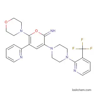 Molecular Structure of 833463-94-8 (Morpholine,
4-[4-(2-pyridinyl)-6-[4-[3-(trifluoromethyl)-2-pyridinyl]-1-piperazinyl]-2-pyr
imidinyl]-)