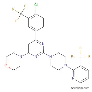 Molecular Structure of 833464-11-2 (Morpholine,
4-[6-[4-chloro-3-(trifluoromethyl)phenyl]-2-[4-[3-(trifluoromethyl)-2-pyridin
yl]-1-piperazinyl]-4-pyrimidinyl]-)