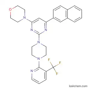 Molecular Structure of 833464-18-9 (Morpholine,
4-[6-(2-naphthalenyl)-2-[4-[3-(trifluoromethyl)-2-pyridinyl]-1-piperazinyl]-
4-pyrimidinyl]-)