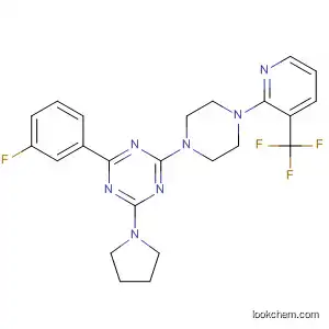 Molecular Structure of 833464-43-0 (1,3,5-Triazine,
2-(3-fluorophenyl)-4-(1-pyrrolidinyl)-6-[4-[3-(trifluoromethyl)-2-pyridinyl]-1
-piperazinyl]-)