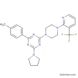 Molecular Structure of 833464-55-4 (1,3,5-Triazine,
2-(4-methylphenyl)-4-(1-pyrrolidinyl)-6-[4-[3-(trifluoromethyl)-2-pyridinyl]-
1-piperazinyl]-)