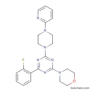 Molecular Structure of 833464-77-0 (1,3,5-Triazine,
2-(2-fluorophenyl)-4-(4-morpholinyl)-6-[4-(2-pyridinyl)-1-piperazinyl]-)