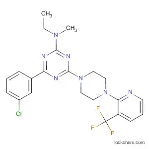 Molecular Structure of 833464-94-1 (1,3,5-Triazin-2-amine,
4-(3-chlorophenyl)-N-ethyl-N-methyl-6-[4-[3-(trifluoromethyl)-2-pyridinyl]-
1-piperazinyl]-)