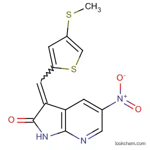 Molecular Structure of 834858-51-4 (2H-Pyrrolo[2,3-b]pyridin-2-one,
1,3-dihydro-3-[[4-(methylthio)-2-thienyl]methylene]-5-nitro-)