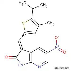 Molecular Structure of 834858-57-0 (2H-Pyrrolo[2,3-b]pyridin-2-one,
1,3-dihydro-3-[[4-methyl-5-(1-methylethyl)-2-thienyl]methylene]-5-nitro-)