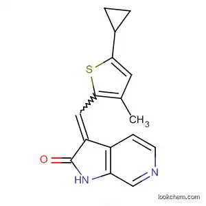 Molecular Structure of 834858-89-8 (2H-Pyrrolo[2,3-c]pyridin-2-one,
3-[(5-cyclopropyl-3-methyl-2-thienyl)methylene]-1,3-dihydro-)
