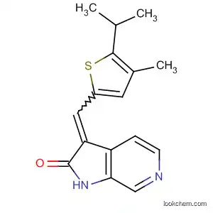 Molecular Structure of 834858-91-2 (2H-Pyrrolo[2,3-c]pyridin-2-one,
1,3-dihydro-3-[[4-methyl-5-(1-methylethyl)-2-thienyl]methylene]-)