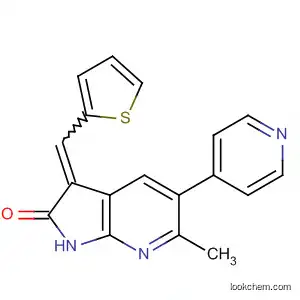 Molecular Structure of 834859-33-5 (2H-Pyrrolo[2,3-b]pyridin-2-one,
1,3-dihydro-6-methyl-5-(4-pyridinyl)-3-(2-thienylmethylene)-)