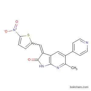 Molecular Structure of 834859-45-9 (2H-Pyrrolo[2,3-b]pyridin-2-one,
1,3-dihydro-6-methyl-3-[(5-nitro-2-thienyl)methylene]-5-(4-pyridinyl)-)