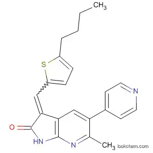 Molecular Structure of 834859-61-9 (2H-Pyrrolo[2,3-b]pyridin-2-one,
3-[(5-butyl-2-thienyl)methylene]-1,3-dihydro-6-methyl-5-(4-pyridinyl)-)