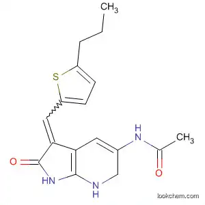 Molecular Structure of 834860-29-6 (Acetamide,
N-[2,3-dihydro-2-oxo-3-[(5-propyl-2-thienyl)methylene]-1H-pyrrolo[2,3-b]
pyridin-5-yl]-)